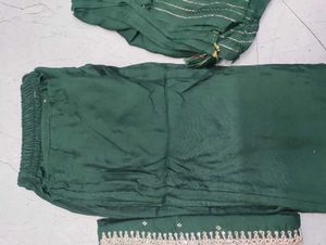 Green Chanderi Cotton Woven Design Kurta Sets 😍❤️