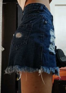 Distressed Denim Shorts