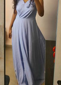 Blue Spaghetti Strap Maxi Dress