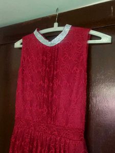 Maroon Colour Elegant Party Dress