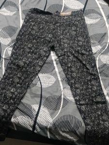 Printed Black &amp; Gray Pants