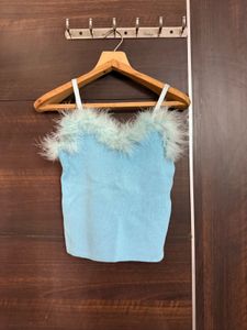 Ribbed Fur Crop Top