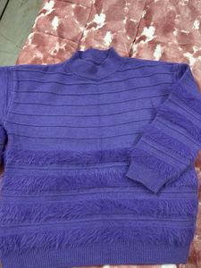 Purple Striped Knit Sweater