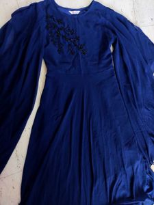 Flowing Navy Maxi Dress