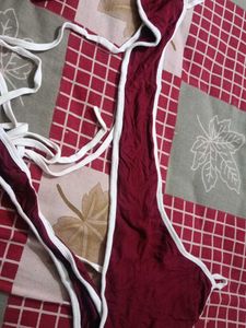 Maroon &amp; White Trim Shorts