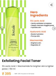 Foxtale Exfoliating Facial Toner