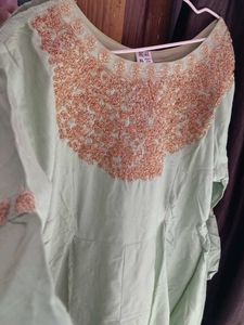 Elegant Green &amp; Gold Embroidered Anarkali