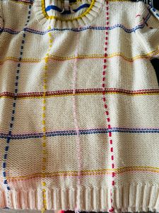 Colorful Plaid Knit Sweater