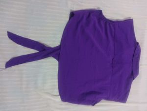 Purple Tie-Front Top