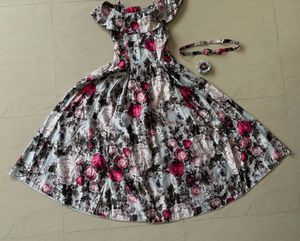 Floral Offshoulder Silk Gown