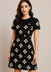 Elegant Black Floral Dress