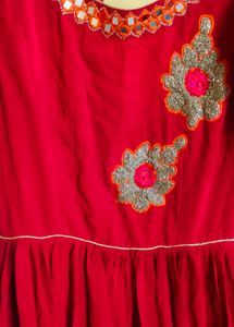 Red Gown Cute 🥰 Sleeves