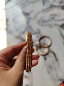 Partywear Bangles, Golden Shine Beads