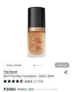 Too Faced Born This Way Foundation- Sand