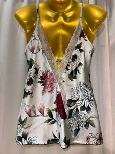 Floral Lace Satin Cami Top