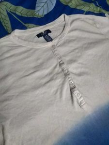 Ombre Henley Long Sleeve Top