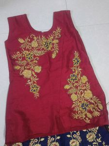 Lehenga Choli Red Navy Blue