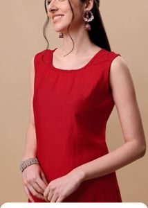 Women&#39;s Red Viscose Printed Ethnic Sets