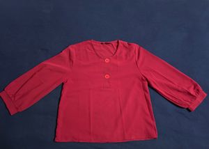 Maroon Button-Down Blouse