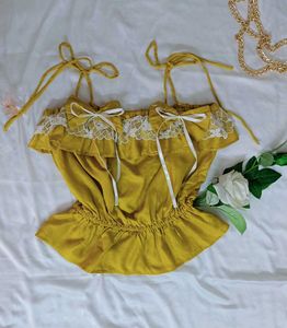 Spaghetti Strap Ruffle Top