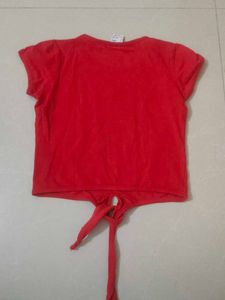 Red Disney &#34;Soul Mate&#34; Tie-Front Tee