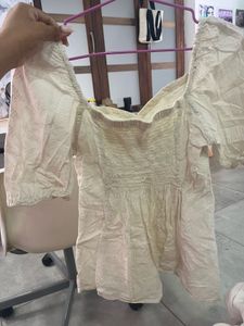 Creamy Off-Shoulder Mini Dress