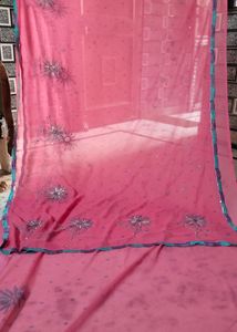 Pink Colour Saree Light Weight