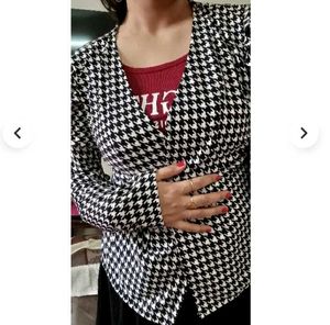 Houndstooth Print Jacket
