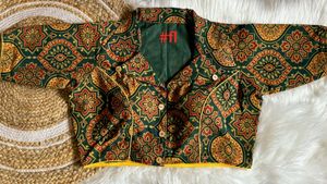 *Ajrakh collar Blouses**Pure vegetable dye fabri