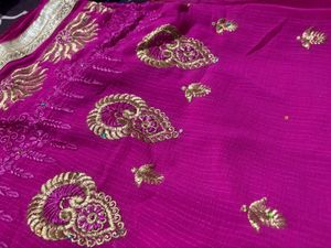 Pink Embroidered Saree