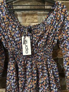 Zudio Flowers printed Navy Blue Frock