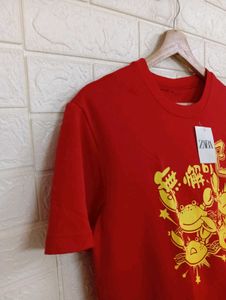 Zara Red Crab Graphic Tee