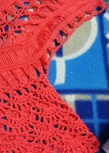 Red Crochet Style Top