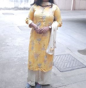 Yellow Floral Print Kurti