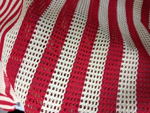Red And Creme Colour Netted Top
