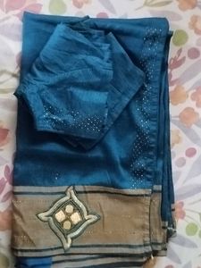 Teal Blue Beaded Top