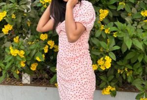 Pink Polka Dot Mini Dress