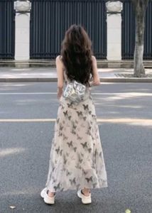 Butterfly Print Maxi Dress