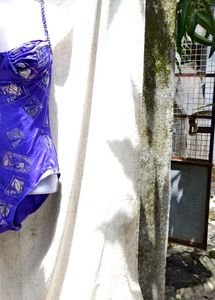 Blue Patterned One Piece