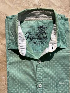 Men&#39;s Casual Green Print Shirt