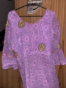 Purple Embroidered Kurta