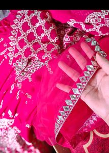 Pink And Gold Toned Embroidered Lehenga Choli