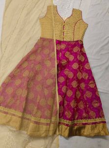 Pink &amp; Gold Ethnic Gown