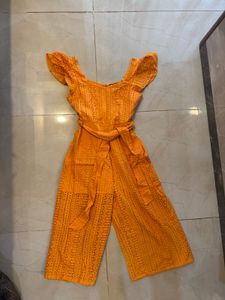 Broderie Puff Sleeve Jumpsuit