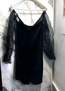 Black Velvet Mini Dress