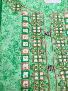 Embroidery Green Suit Material