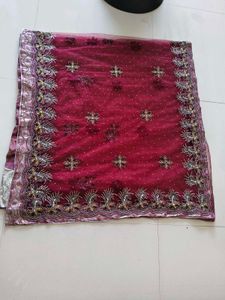 netted heavy handwork partywear saree(all work)