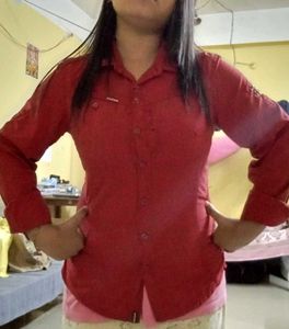 Kailas Red Button-Down Shirt