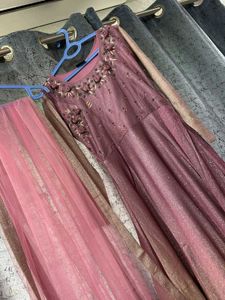 Elegant Mauve Embroidered Dress