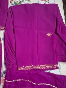Purple Embroidered Kurta Set